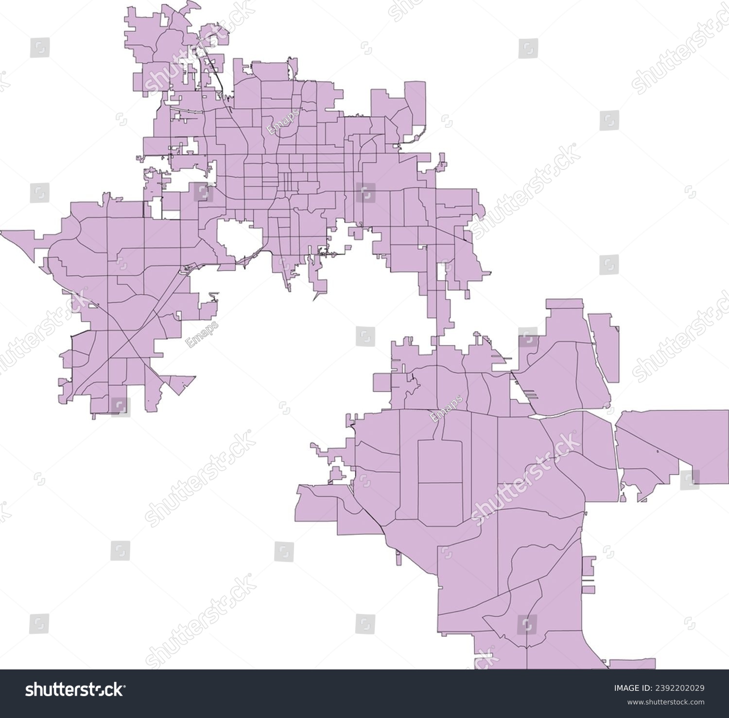 Florida Orlando City Map with Growth Projections - Royalty Free Stock ...