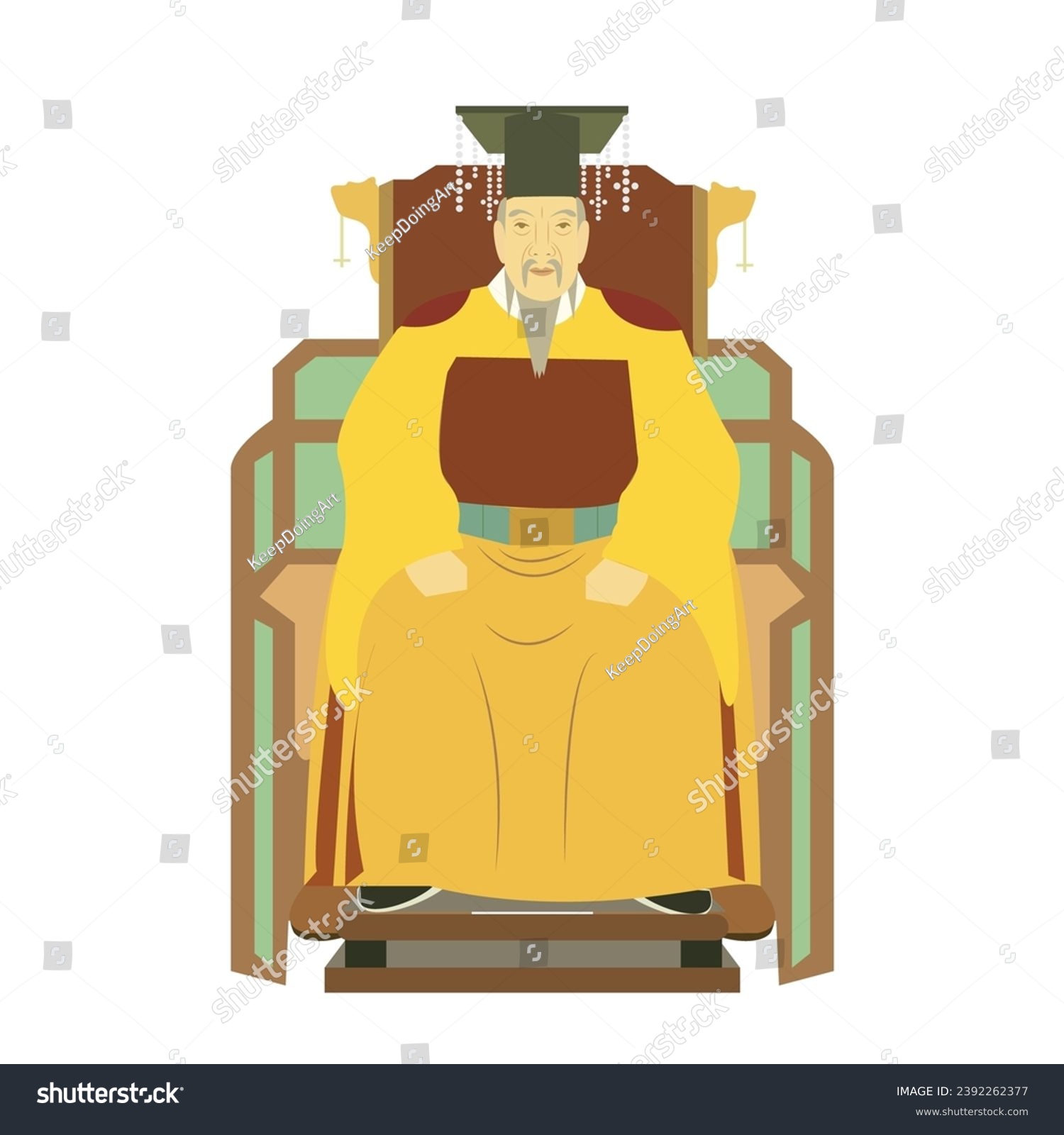 KING TAEJO OF JOSEON DYNASTY OF KOREA - Royalty Free Stock Vector ...