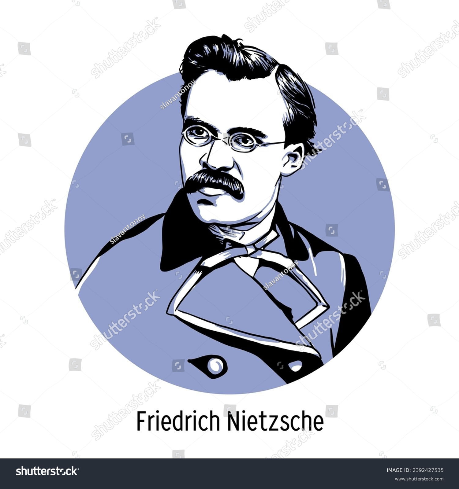 Friedrich Nietzsche was a German philosopher, - Royalty Free Stock ...