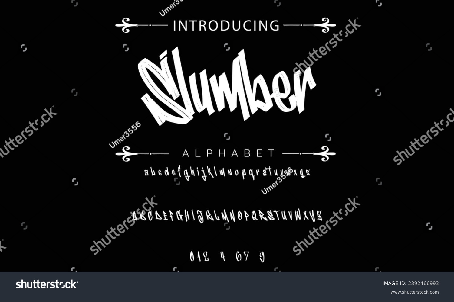 Slumber Graffiti font text effect, spray and - Royalty Free Stock ...