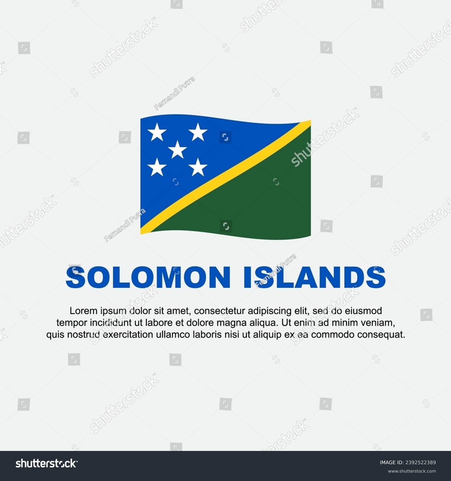 Solomon Islands Flag Background Design Template. - Royalty Free Stock ...