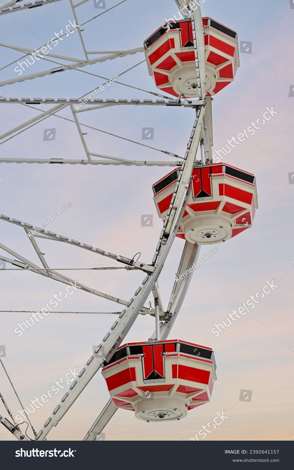
close up of ferris wheel in the sky  #2392641157