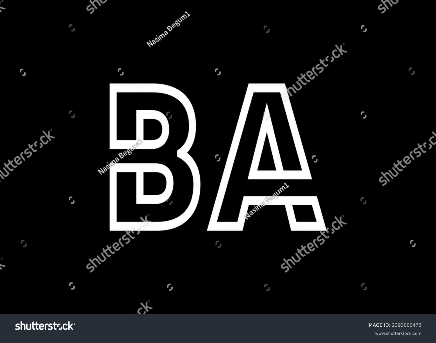 BA letter logo design and monogram logo design - Royalty Free Stock ...