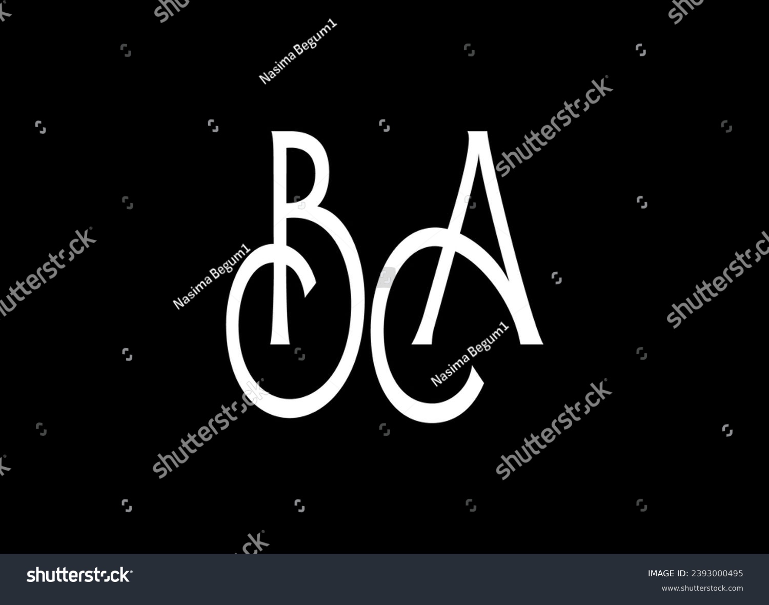 BA letter logo design and monogram logo design - Royalty Free Stock ...