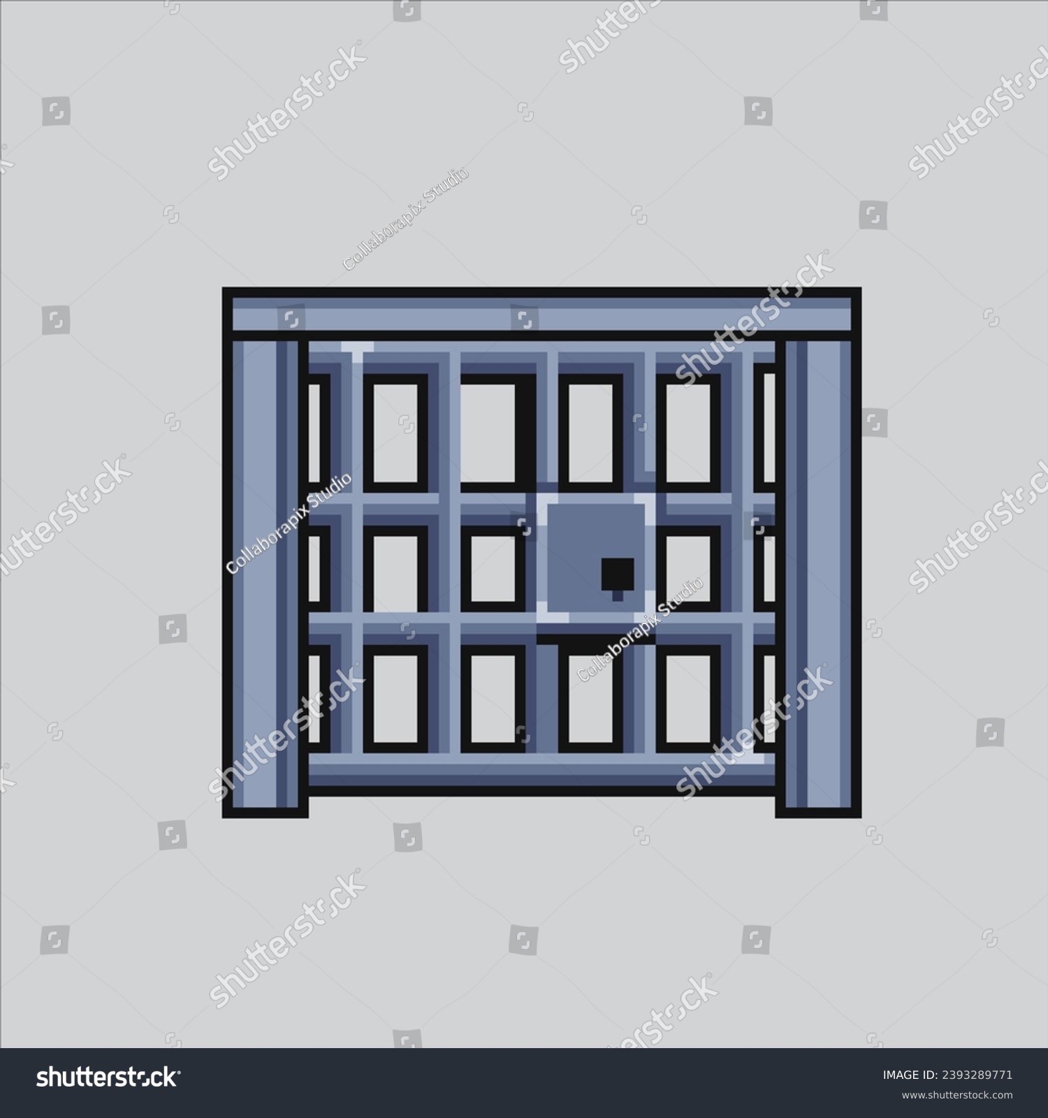 Pixel art illustration Jail. Pixelated Prison. - Royalty Free Stock ...