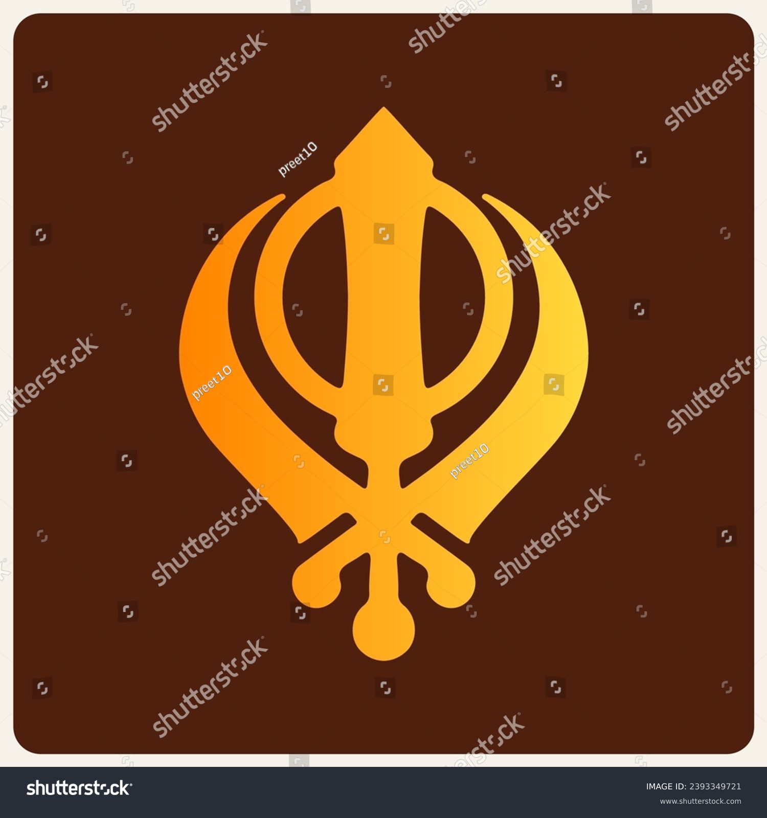 Khanda symbol. Religious symbol of Sikhism. - Royalty Free Stock Vector ...