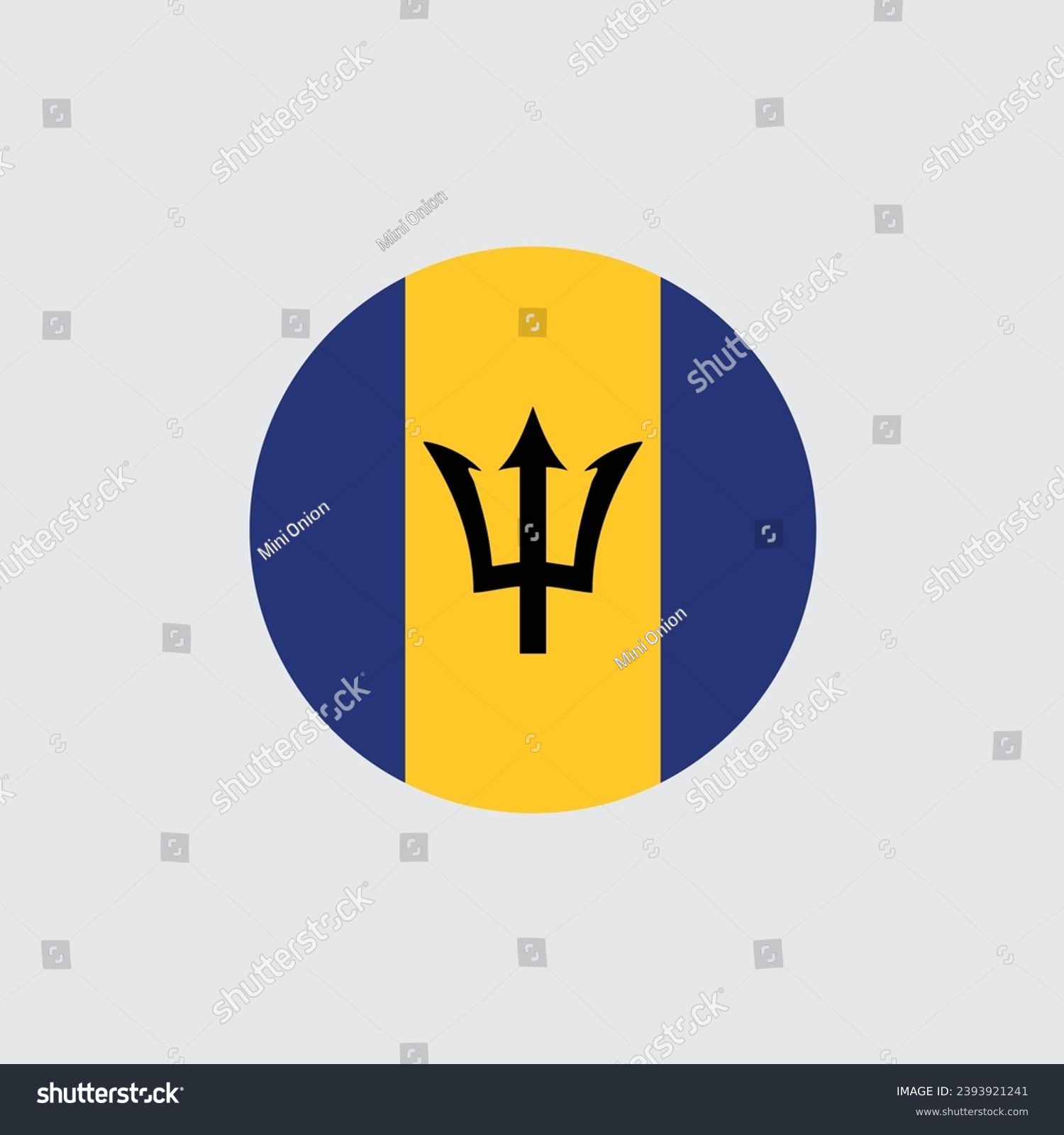 Barbados flag round icon, badge or button. - Royalty Free Stock Vector ...