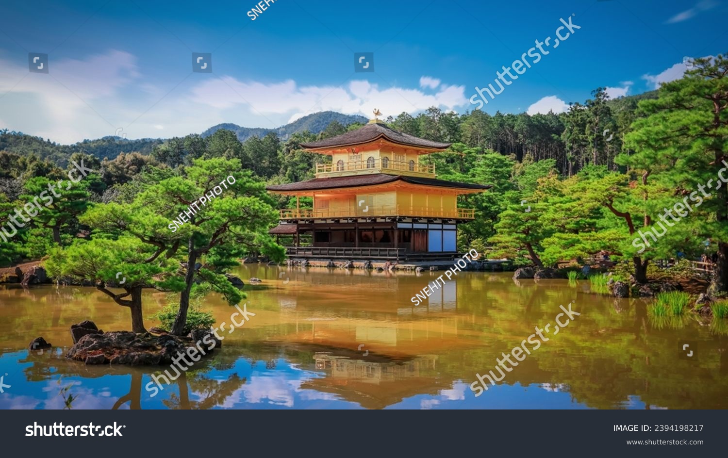 Historic Kinkaku-ji Temple of the Golden Pavilion in Kyoto city,Japan #2394198217