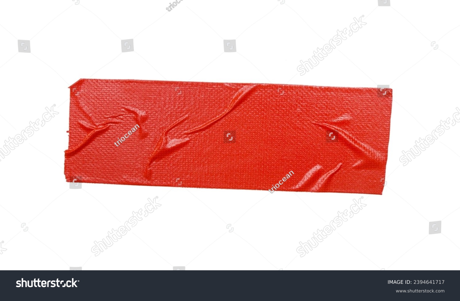 A piece of general purpose vinyl red tape isolated on white  #2394641717