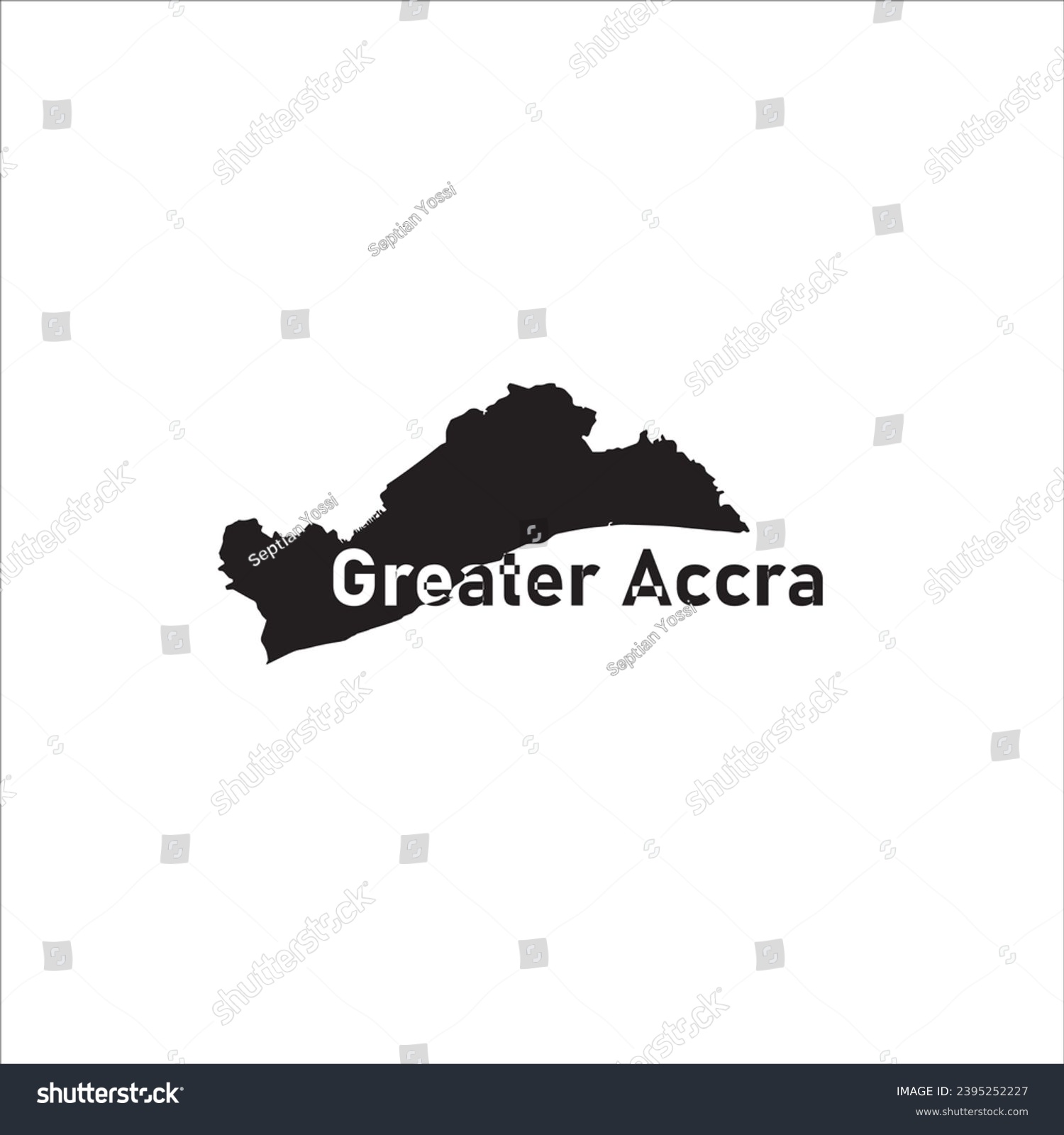 Greater Accra map and black lettering design on - Royalty Free Stock ...