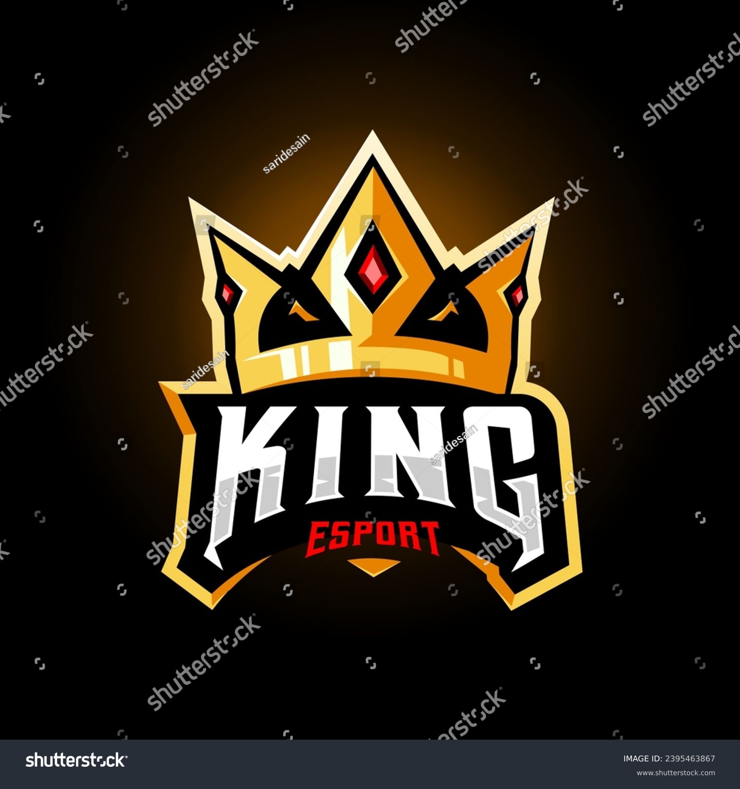 King Mascot Logo Design Illustration For Esport - Royalty Free Stock ...