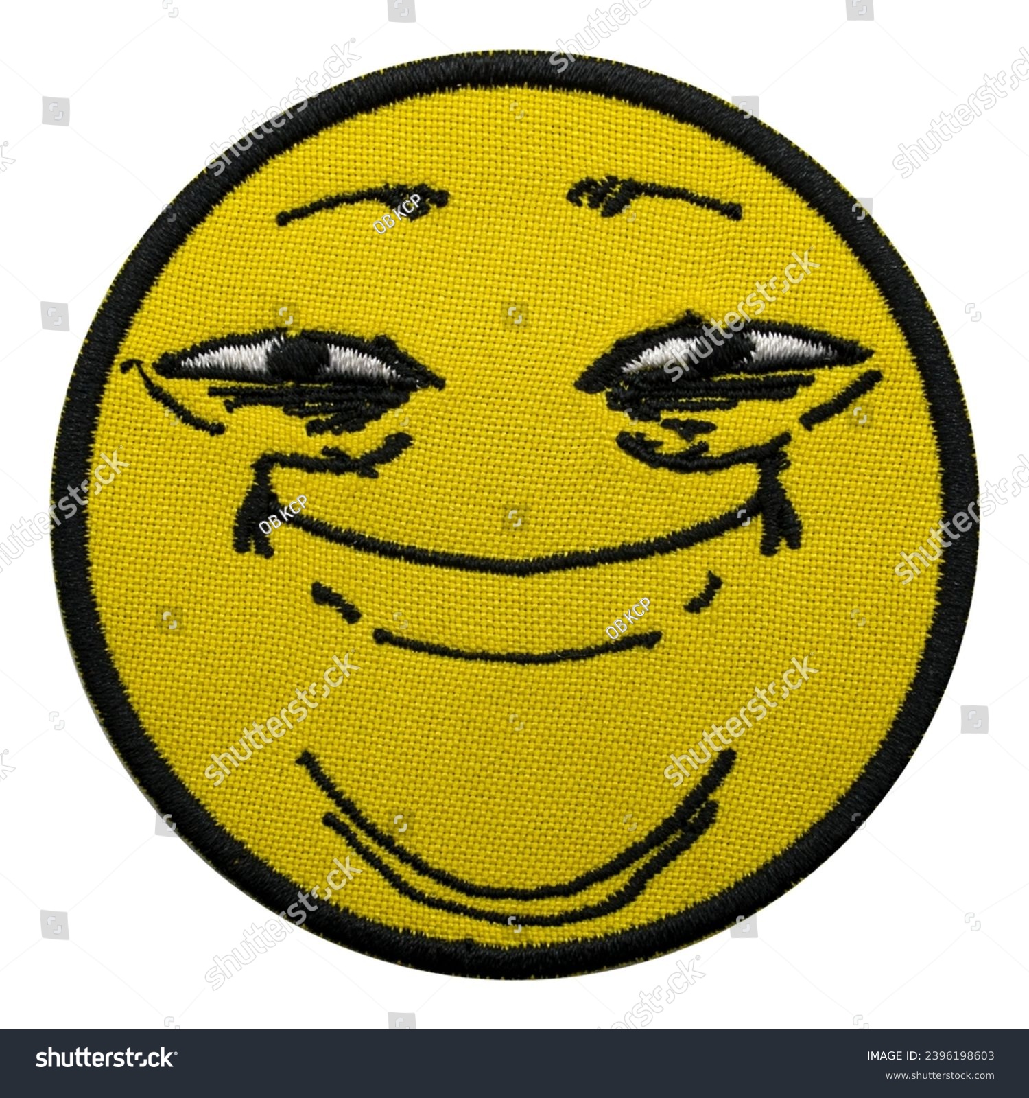 Embroidered patch smiley face meme. Punk Rock, - Royalty Free Stock ...