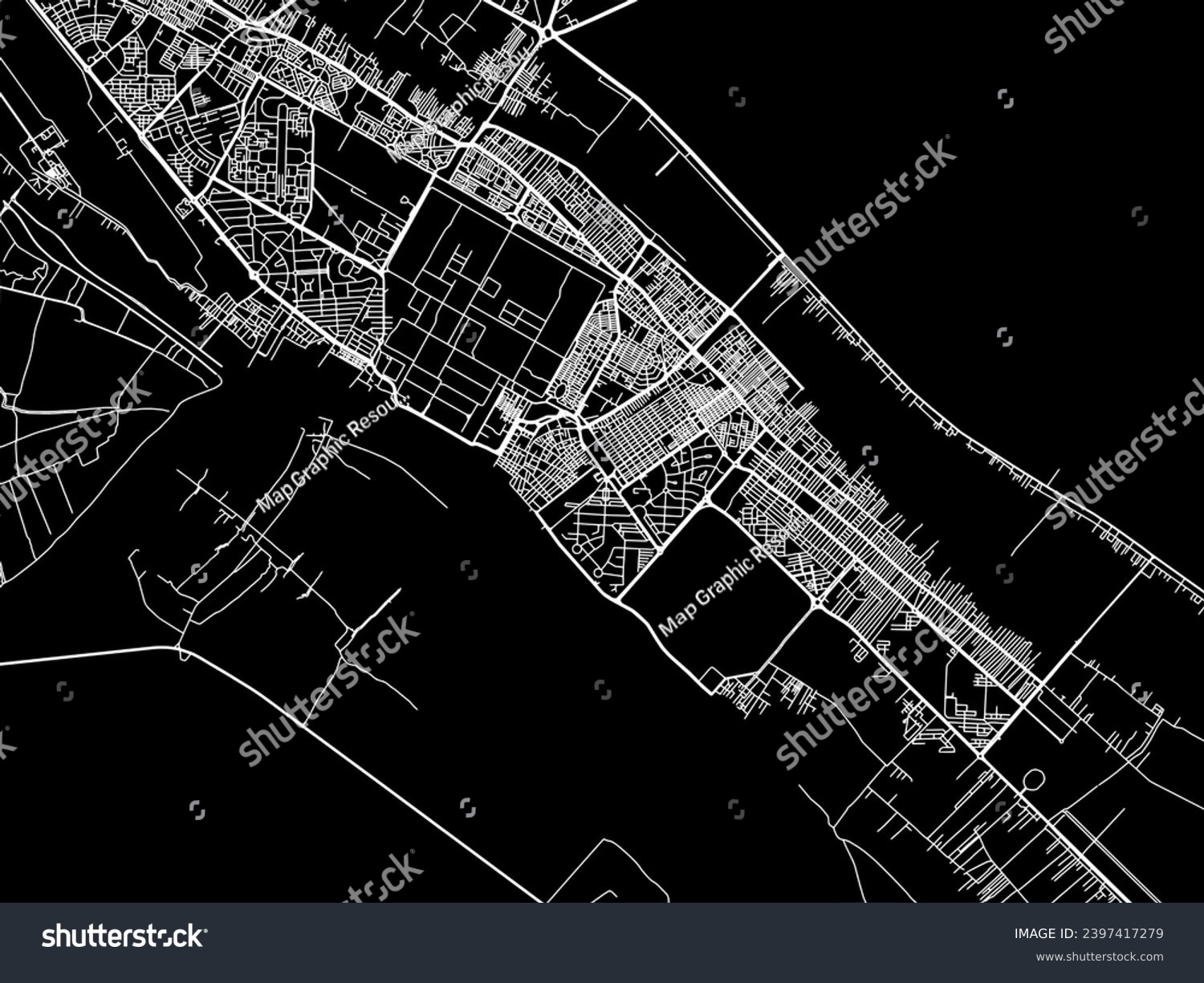 Vector city map of Abadan in Iran with white - Royalty Free Stock ...