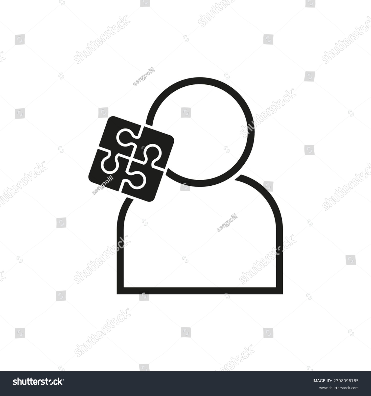 Head and puzzle icon. Meaning problem solver - Royalty Free Stock ...