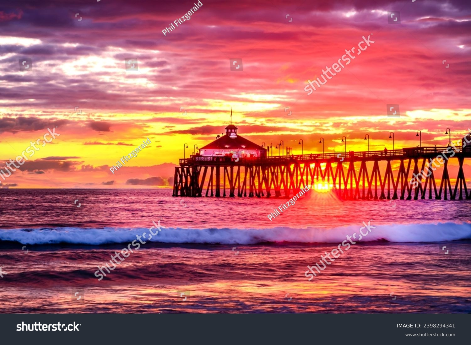 Beach Sunset Pier Southern California #2398294341