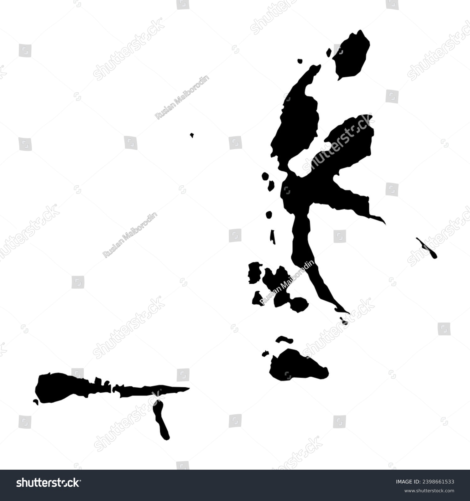 North Maluku province map, administrative - Royalty Free Stock Vector ...