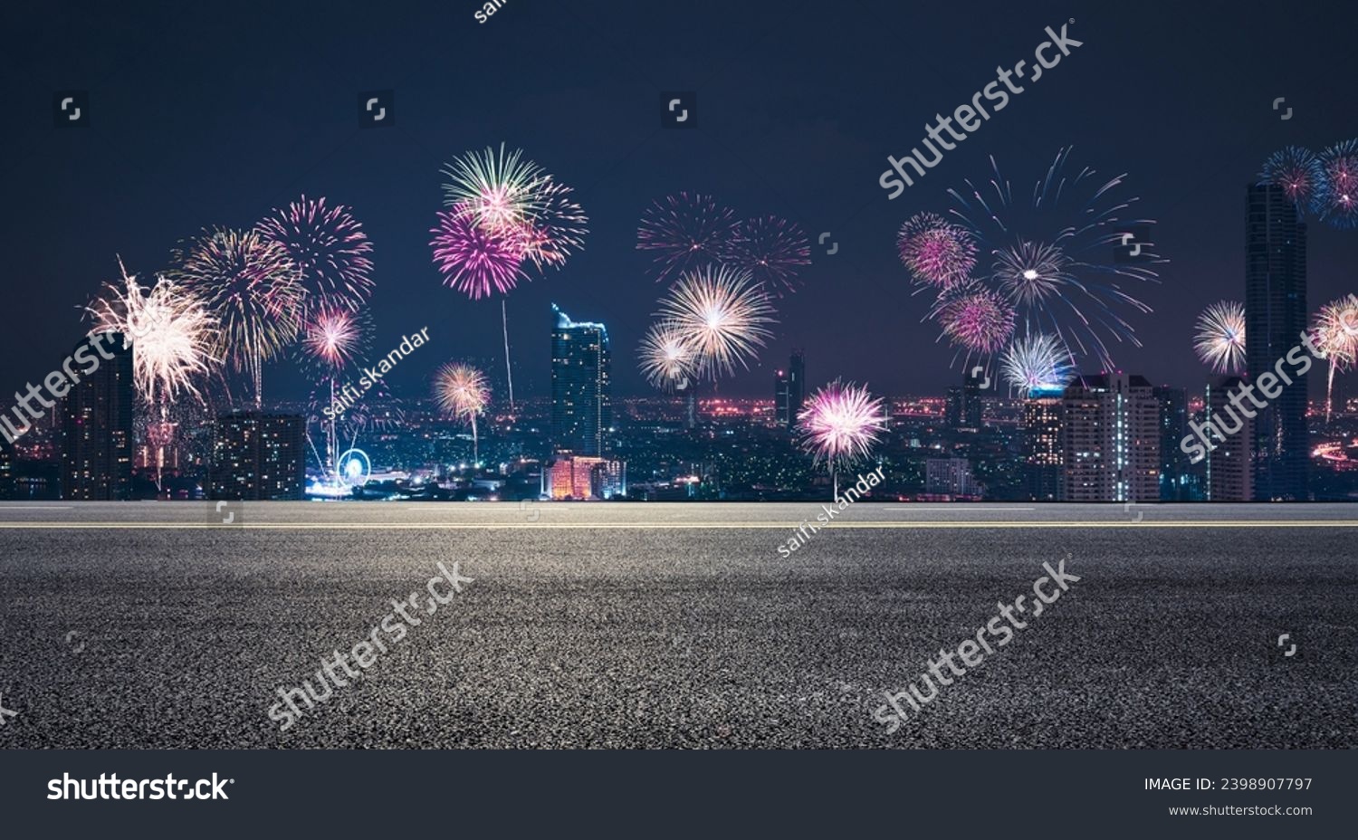 night celebration way firework city #2398907797