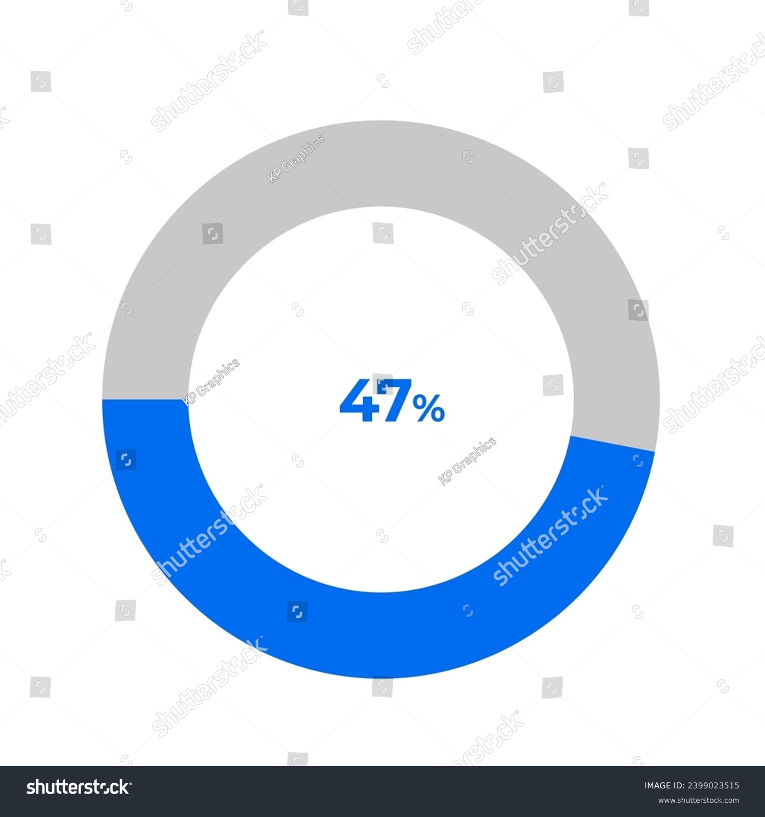 47 percent pie chart outline stroke vector - Royalty Free Stock Vector ...