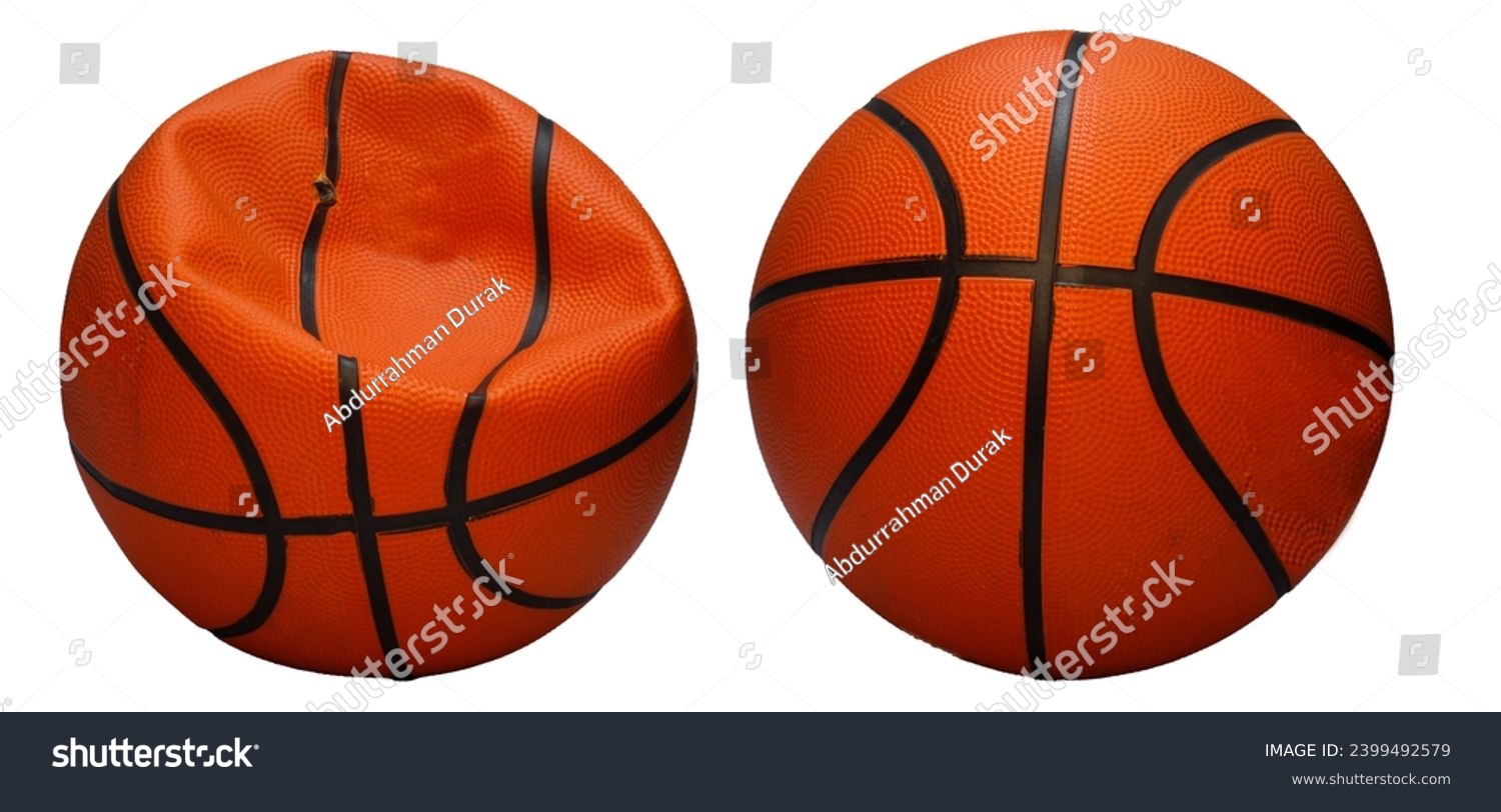 deflated basketball and inflated basketball #2399492579
