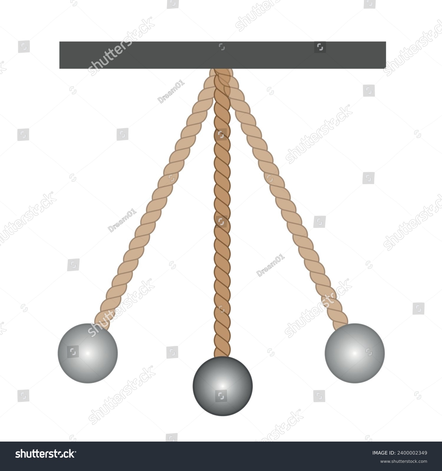Simple pendulum diagram rigid support point of royalty free stock
