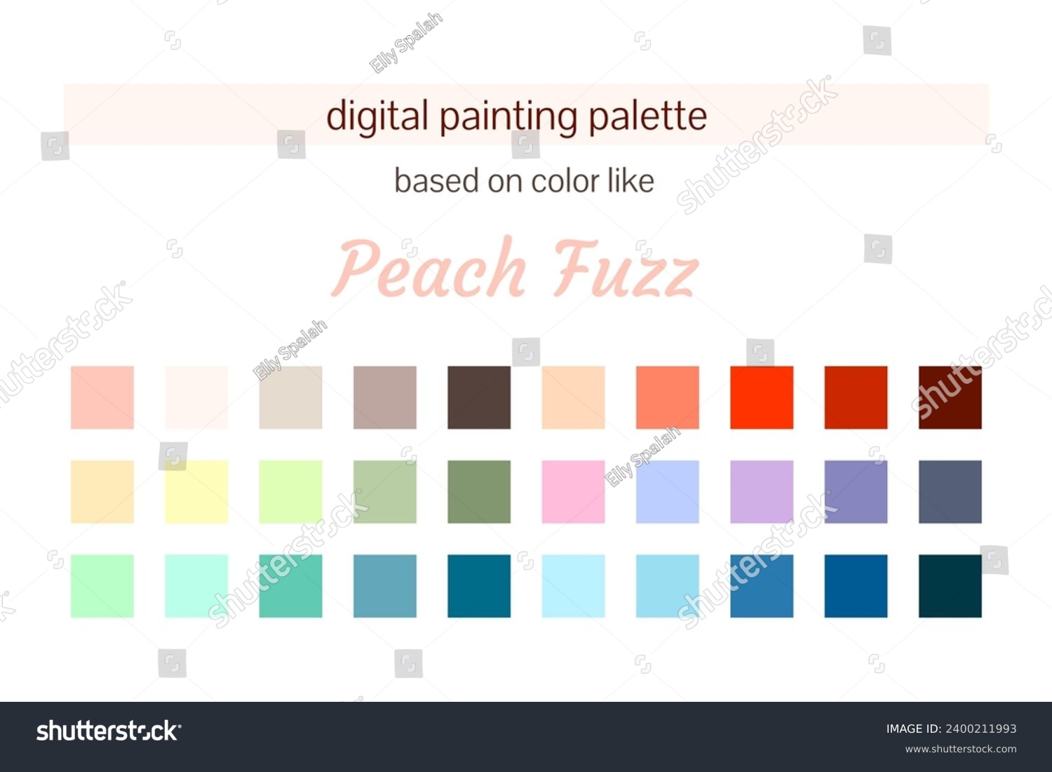 Peach Fuzz Palette Color Scheme Guide For Royalty Free Stock Vector   Avopix 2400211993 