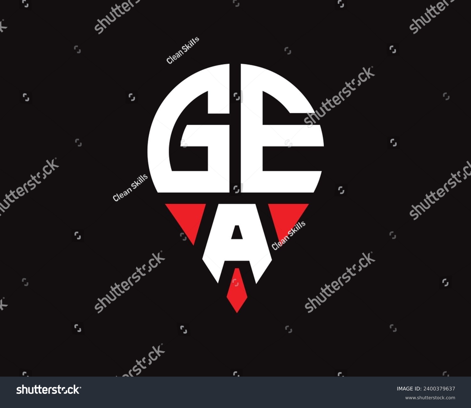 GEA letter location shape logo design. - Royalty Free Stock Vector ...