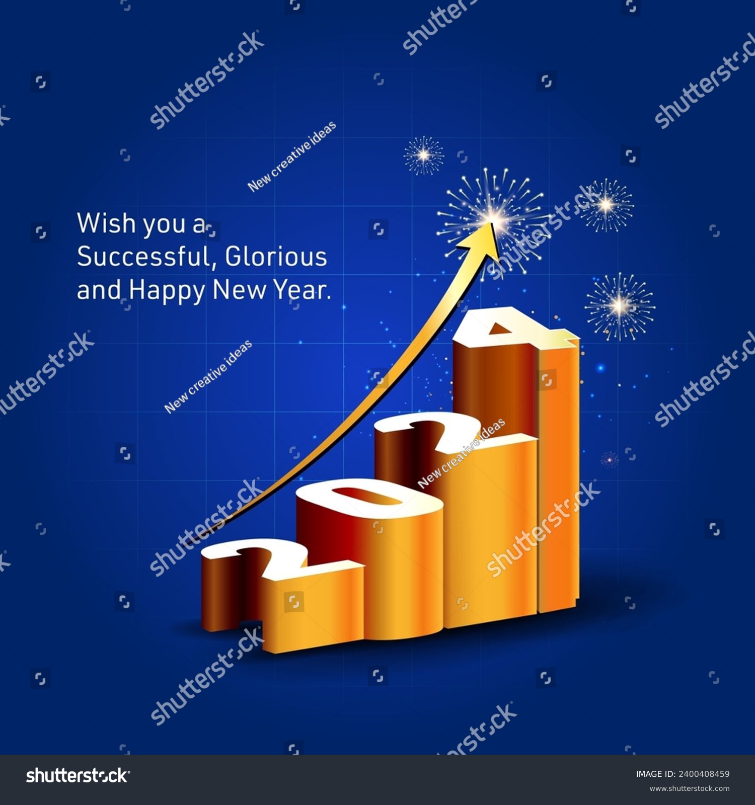 2024 growth concept. Wishing card for successful - Royalty Free Stock ...