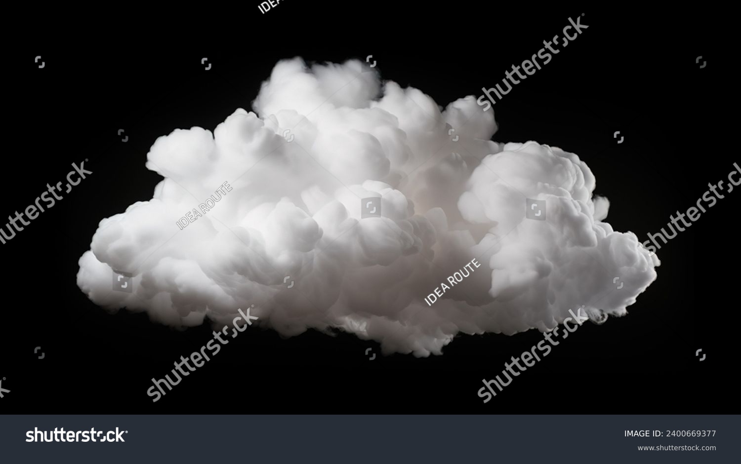 Single cloud in air, isolated on black background. Fog, white clouds or haze For designs isolated on black background. Abstract cloud. Cloud or dust isolated on black, abstract cloud. #2400669377
