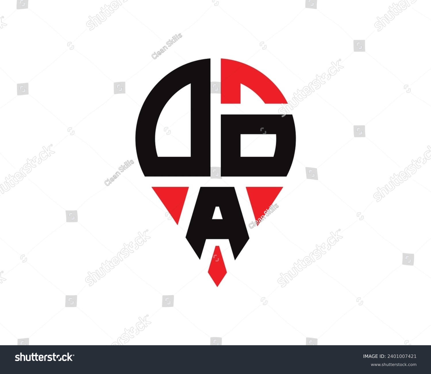 DOA letter location shape logo design - Royalty Free Stock Vector ...