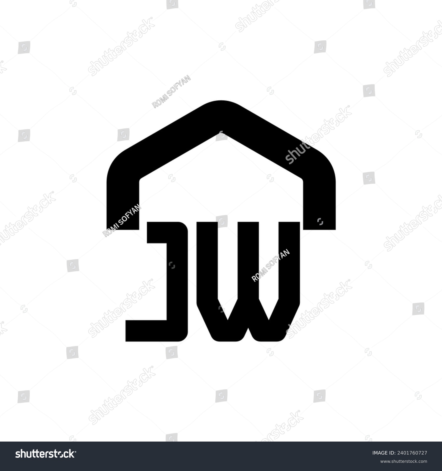 Vector graphic of JW monogram logo. This vector - Royalty Free Stock ...