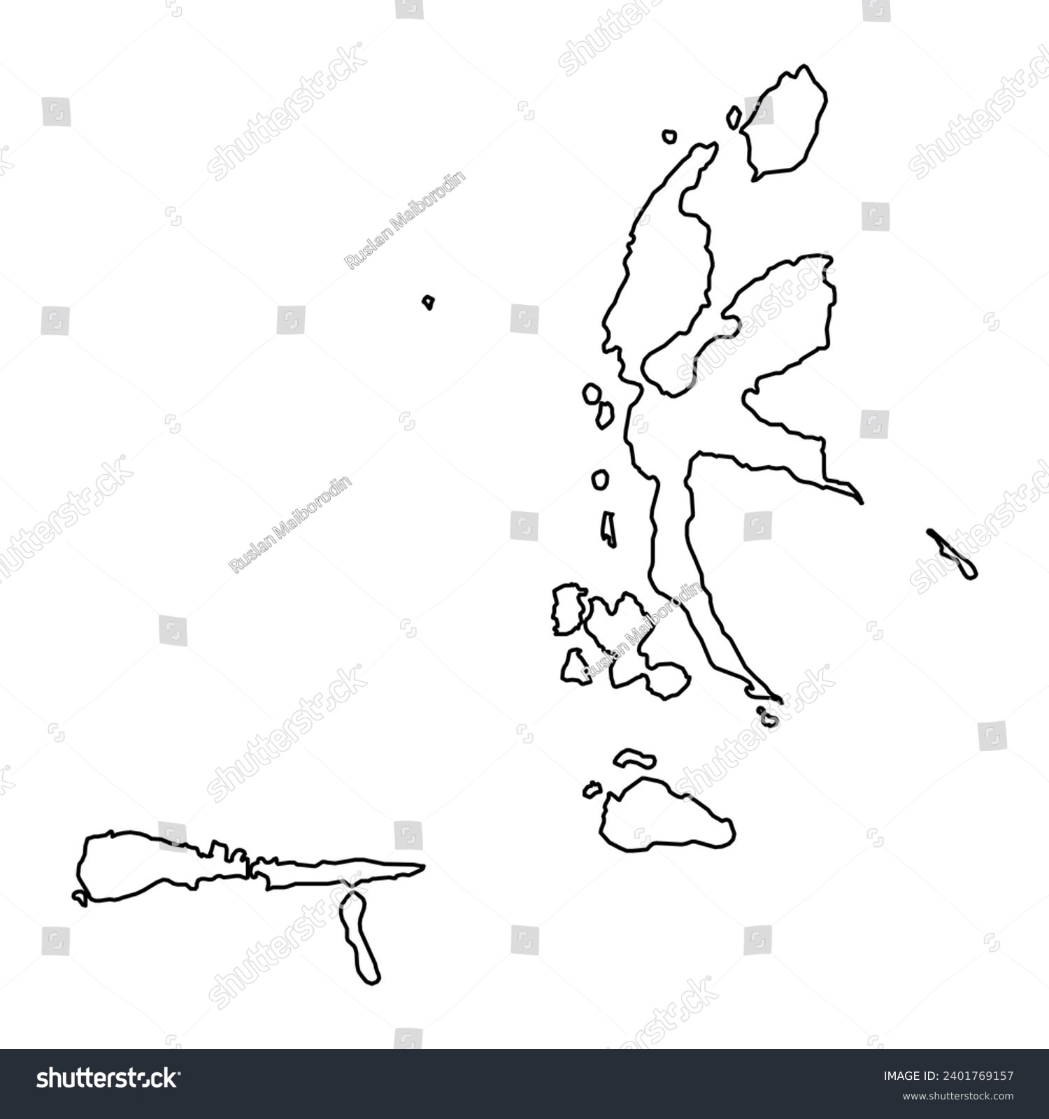 North Maluku province map, administrative - Royalty Free Stock Vector ...