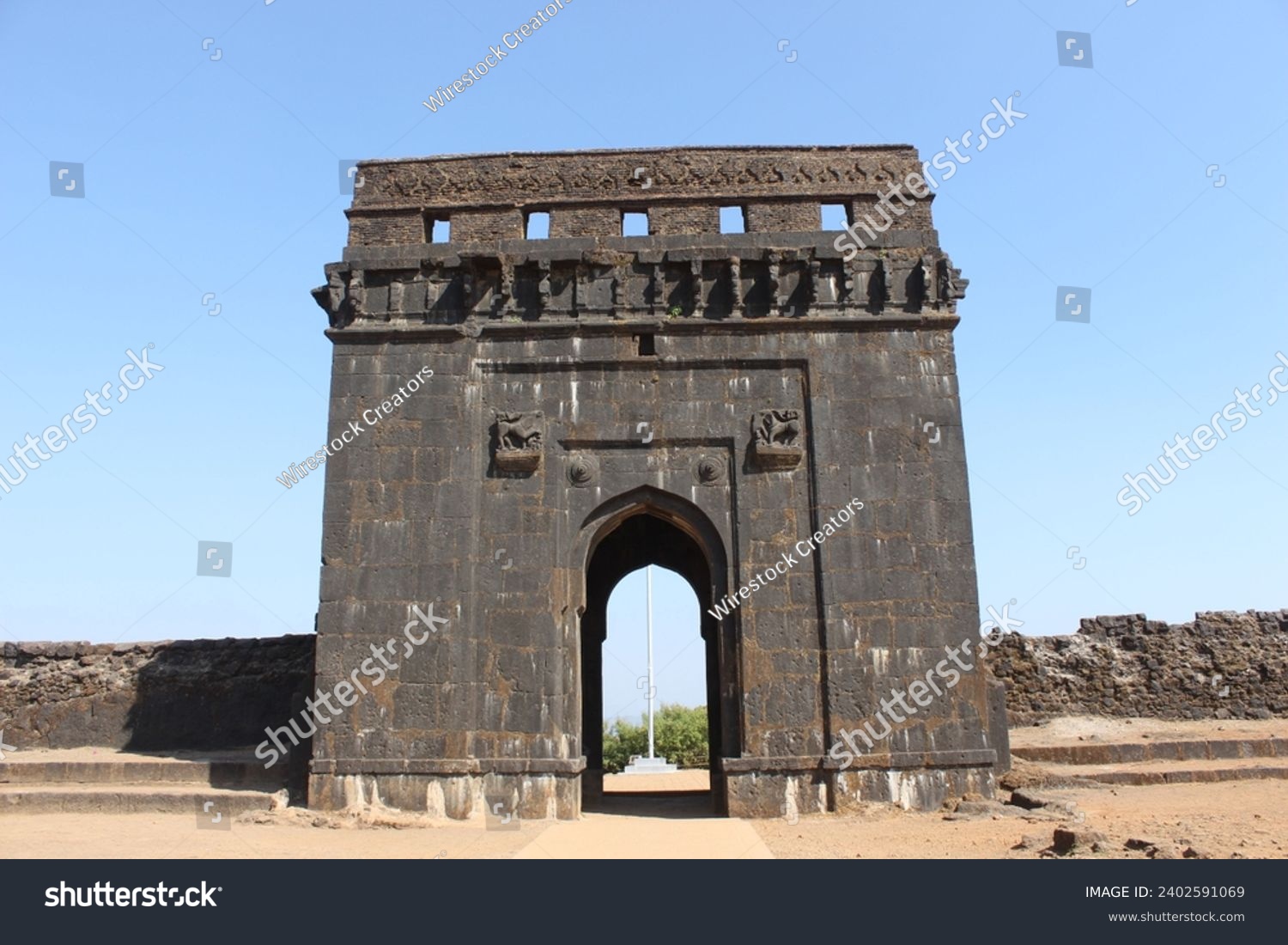 The Main Entrance of the Fort Palace, Shivneri Fort, Maharashtra, India #2402591069