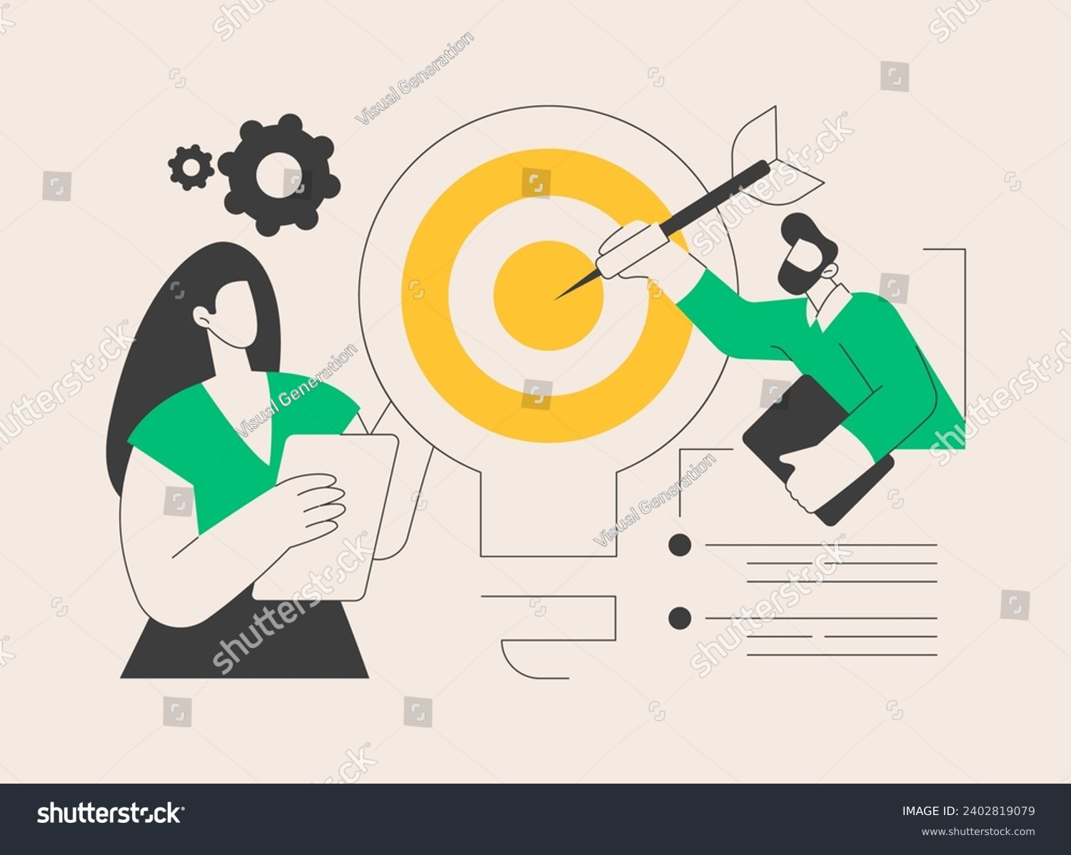 Goals abstract concept vector illustration. Business growth, strategic long-term planning, smart goals and objectives, setting mission, having purpose, future achievement abstract metaphor. #2402819079