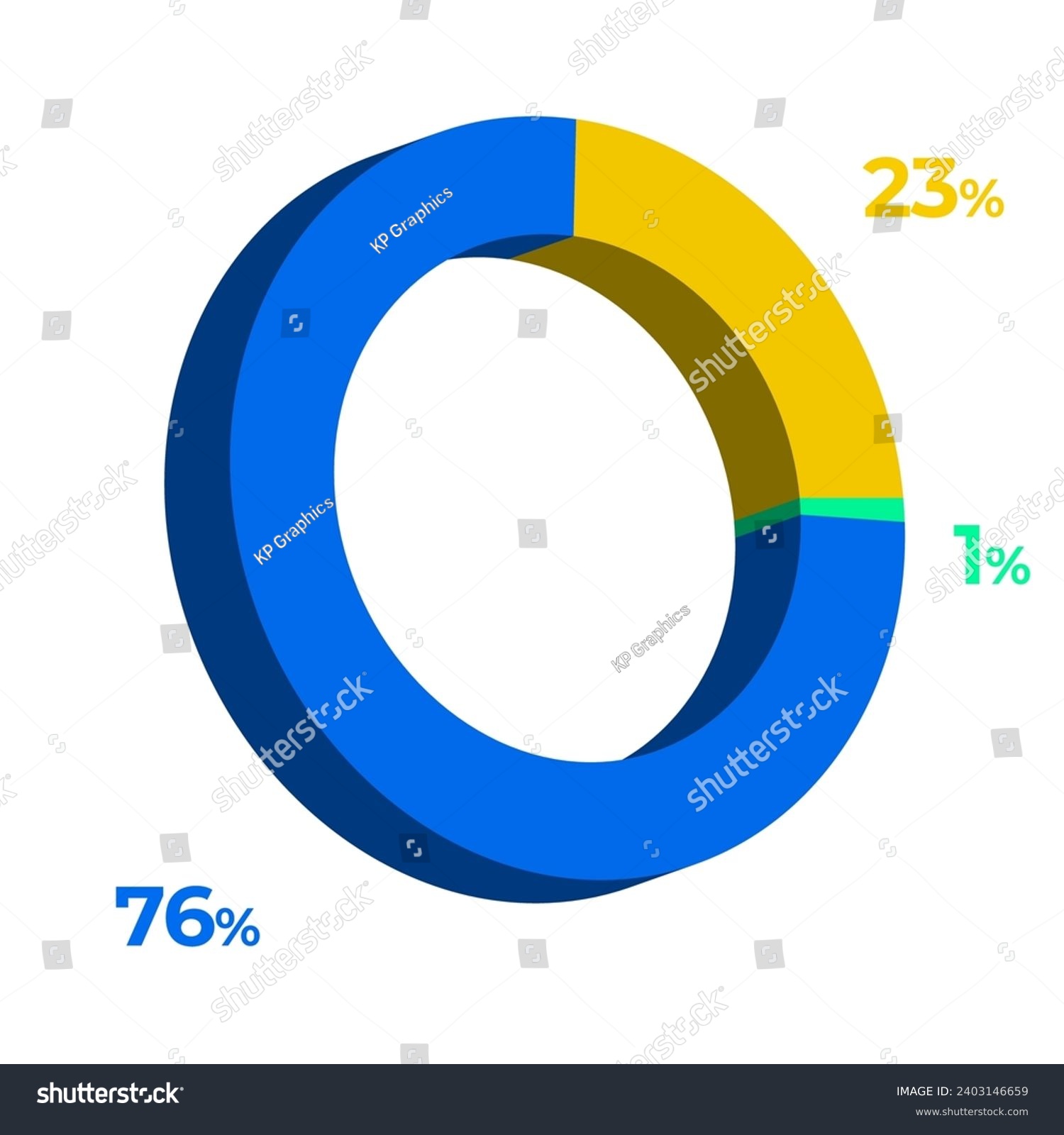 23 76 1 3d donut pie chart illustration eps - Royalty Free Stock Vector ...