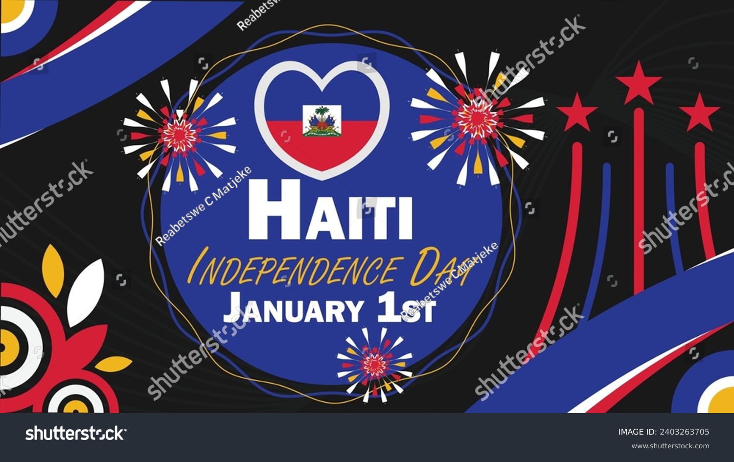 Haiti Independence Day vector banner design. - Royalty Free Stock ...