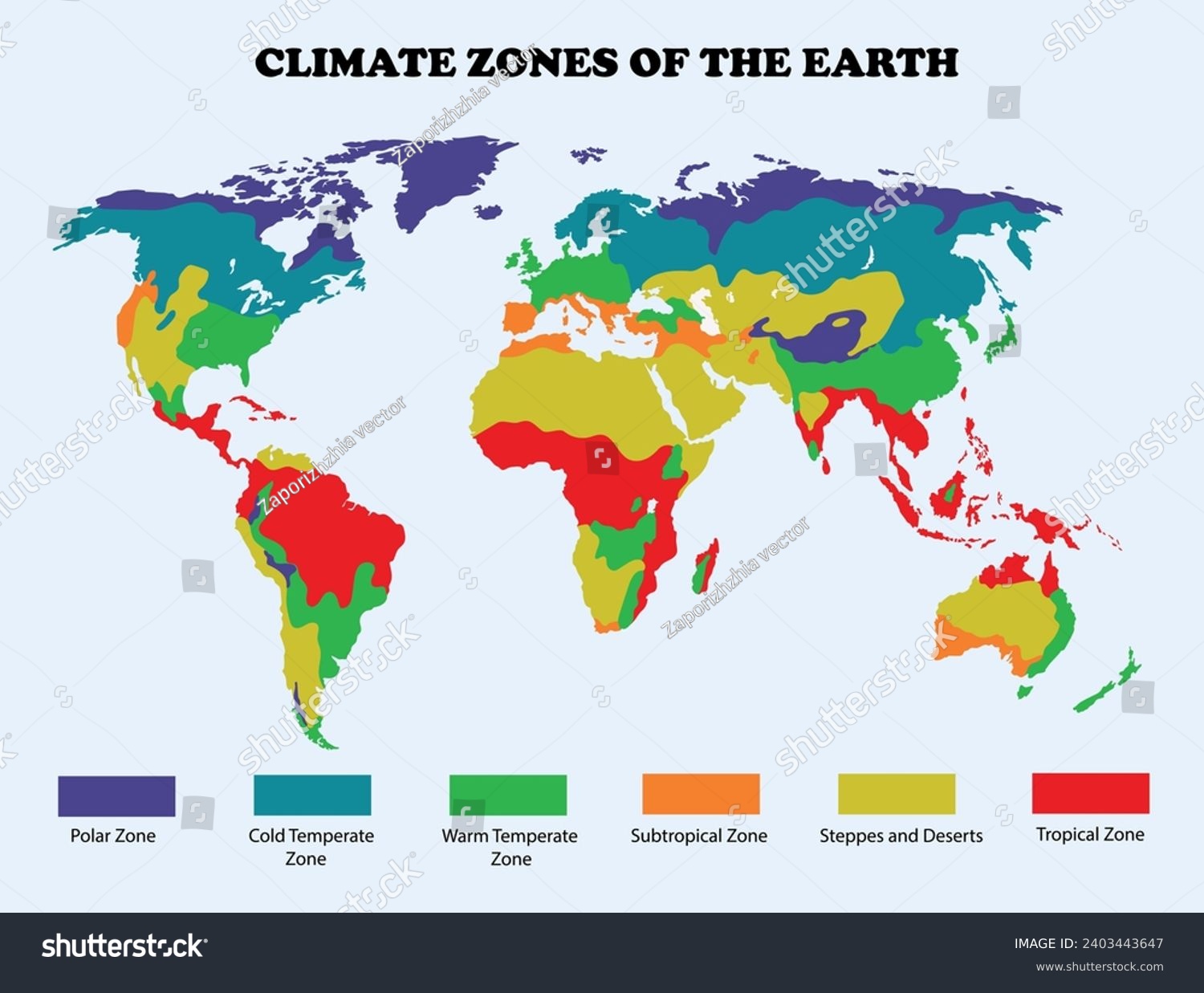 Climate zones of the earth map. Science - Royalty Free Stock Vector ...