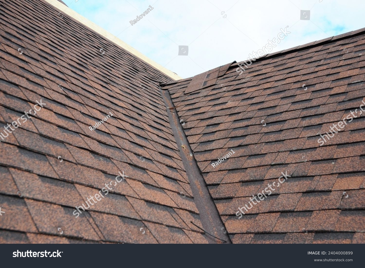 Asphalt shingles roofing construction, repair, installation, replace, renovation. Problem Areas for House Asphalt Shingles Corner Roofing Construction Waterproofing. #2404000899