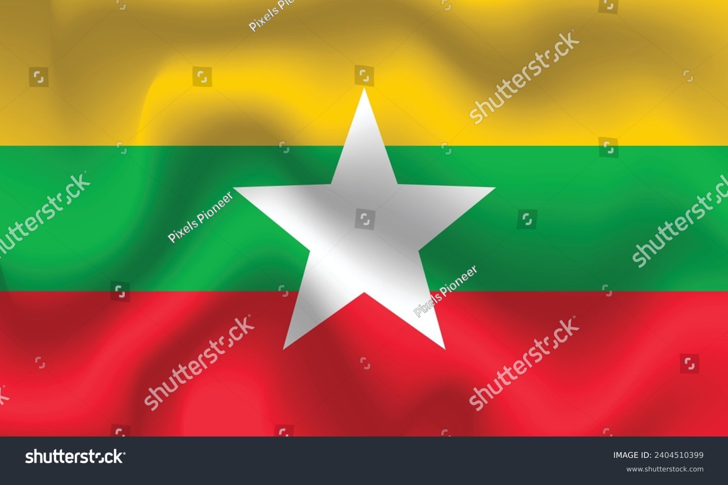 Flat Illustration of Myanmar flag. Myanmar - Royalty Free Stock Vector ...