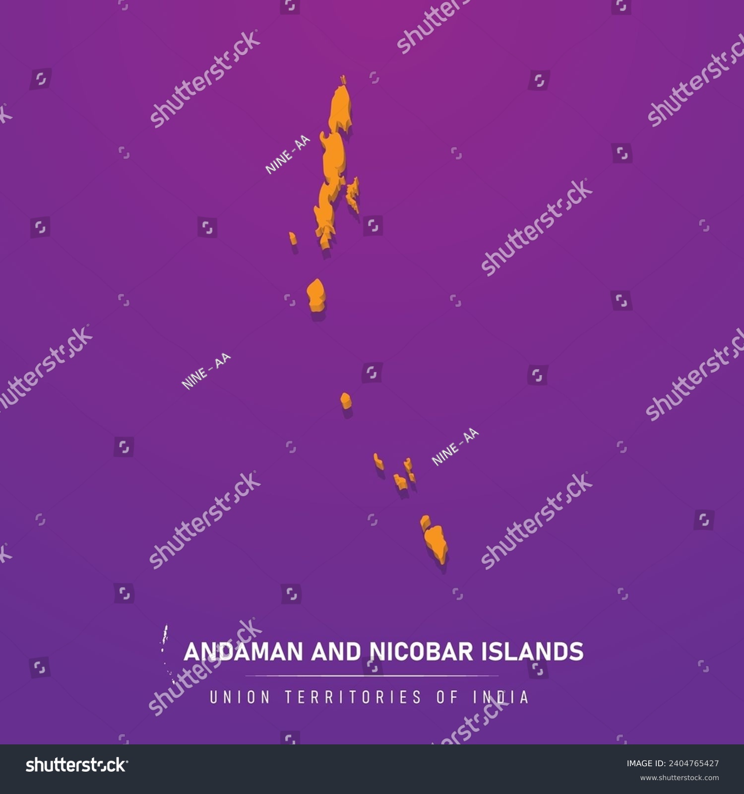 Andaman and Nicobar Islands -3D- India - Royalty Free Stock Vector ...