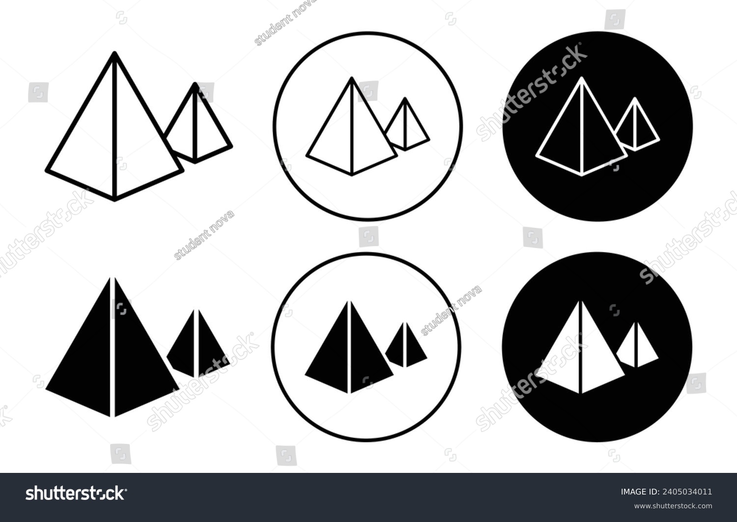 Pyramids Icon. Ancient Egyptian Triangle Pyramid - Royalty Free Stock 