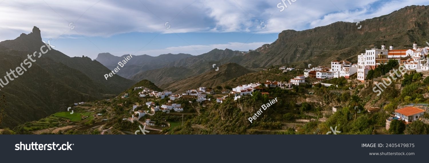 Panoramic View From Tejeda To Artenara And Roque Bentayga On The Beautiful Island Of Gran Canaria #2405479875