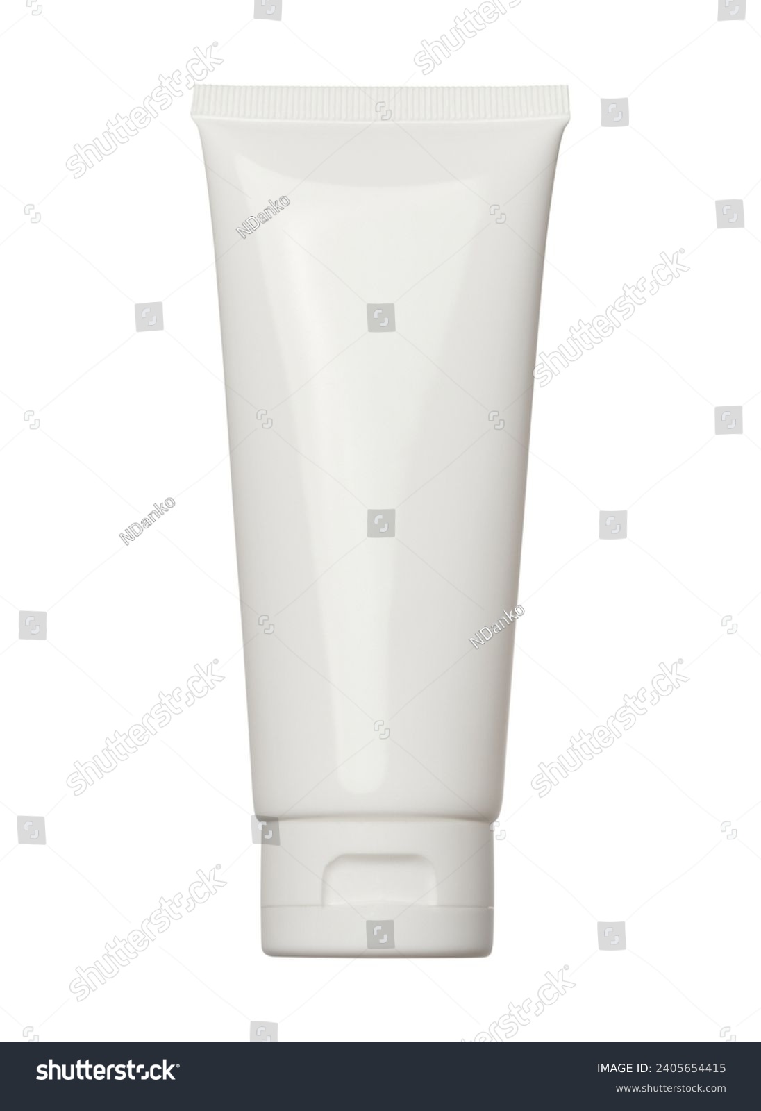 White plastic tube for cream, gel and toothpaste on an isolated background #2405654415