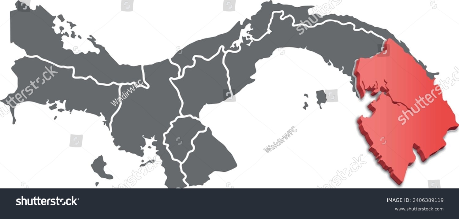 map of panama province of darién 3d map - Royalty Free Stock Vector ...