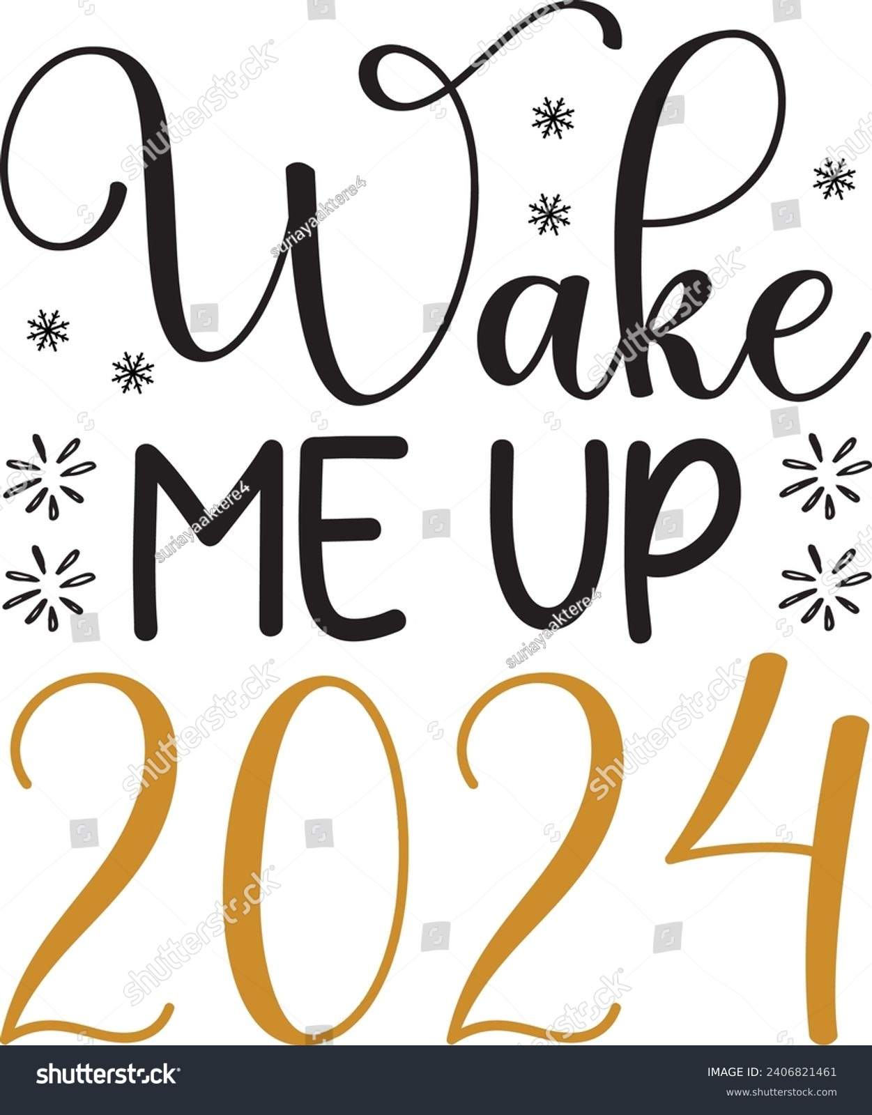 wake me up 2024, Happy New Year Design. - Royalty Free Stock Vector ...