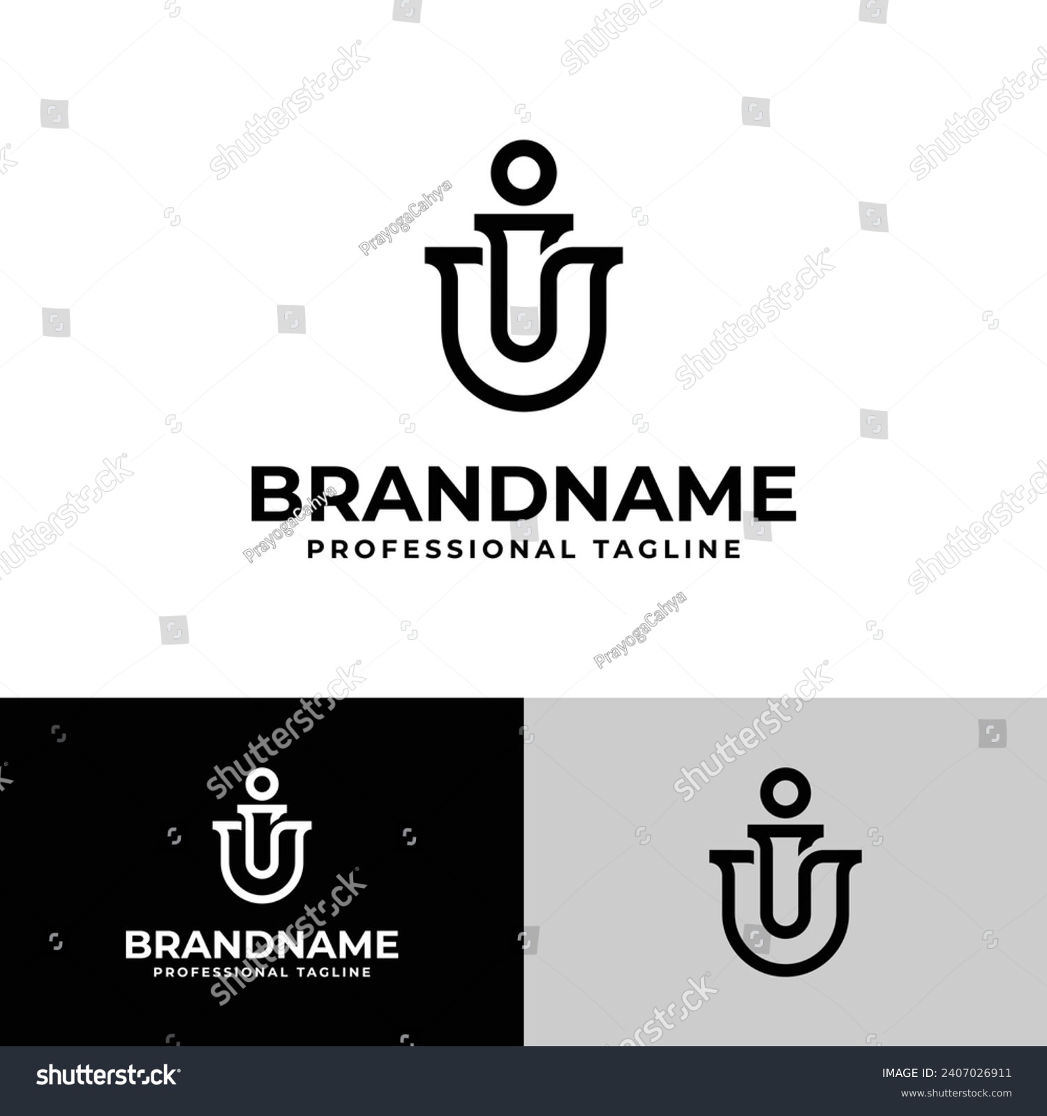 Modern Letter UI Monogram Logo, suitable for - Royalty Free Stock ...