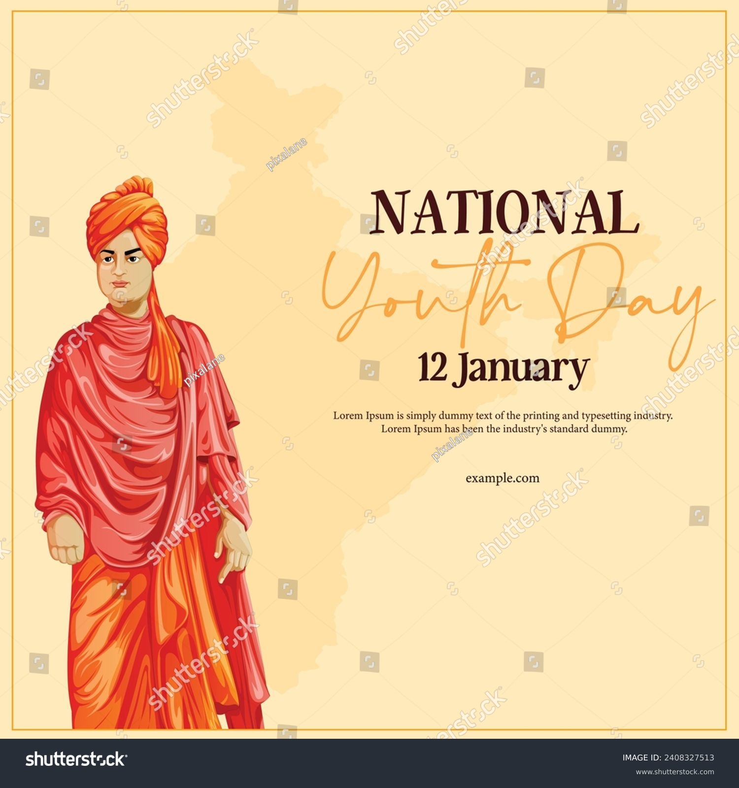 Vector illustration Swami Vivekananda Jayanti - Royalty Free Stock ...