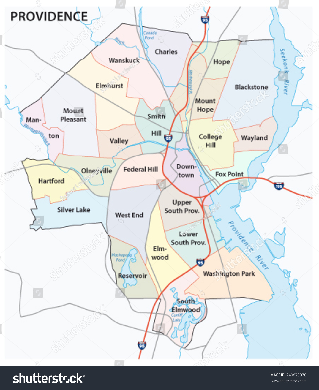 providence road and neighborhood map - Royalty Free Stock Vector ...