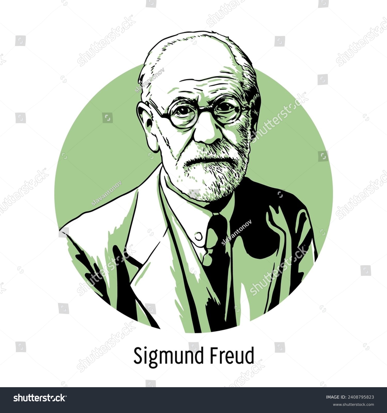 Sigmund Freud was an Austrian psychologist, - Royalty Free Stock Vector ...