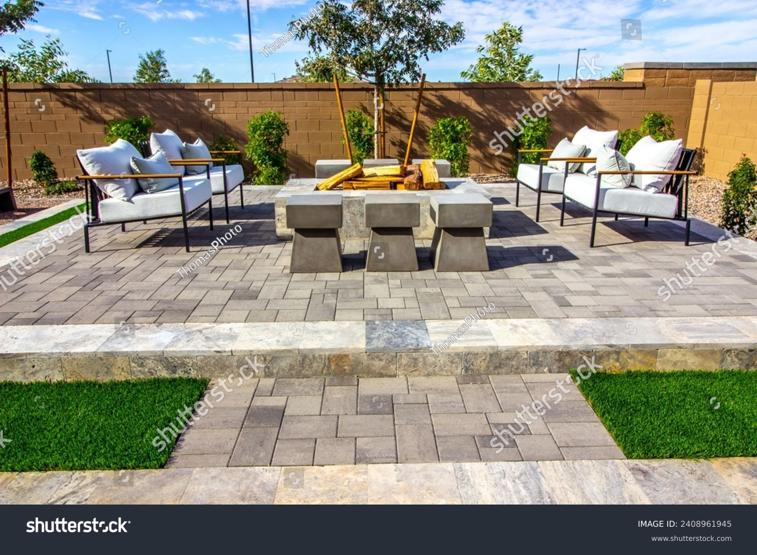 Back Patio Conversation Area With Fire Pit #2408961945