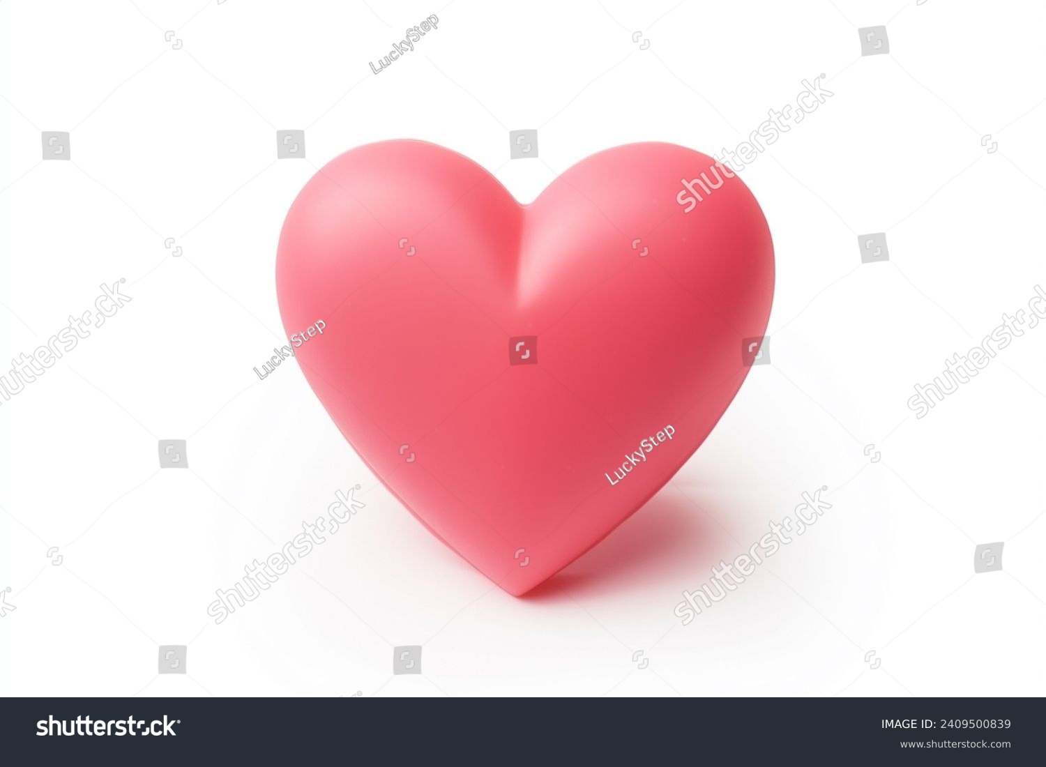 Valentine Day rose pink heart shape gift. Romantic love greeting present soft texture  macro photo on white background #2409500839